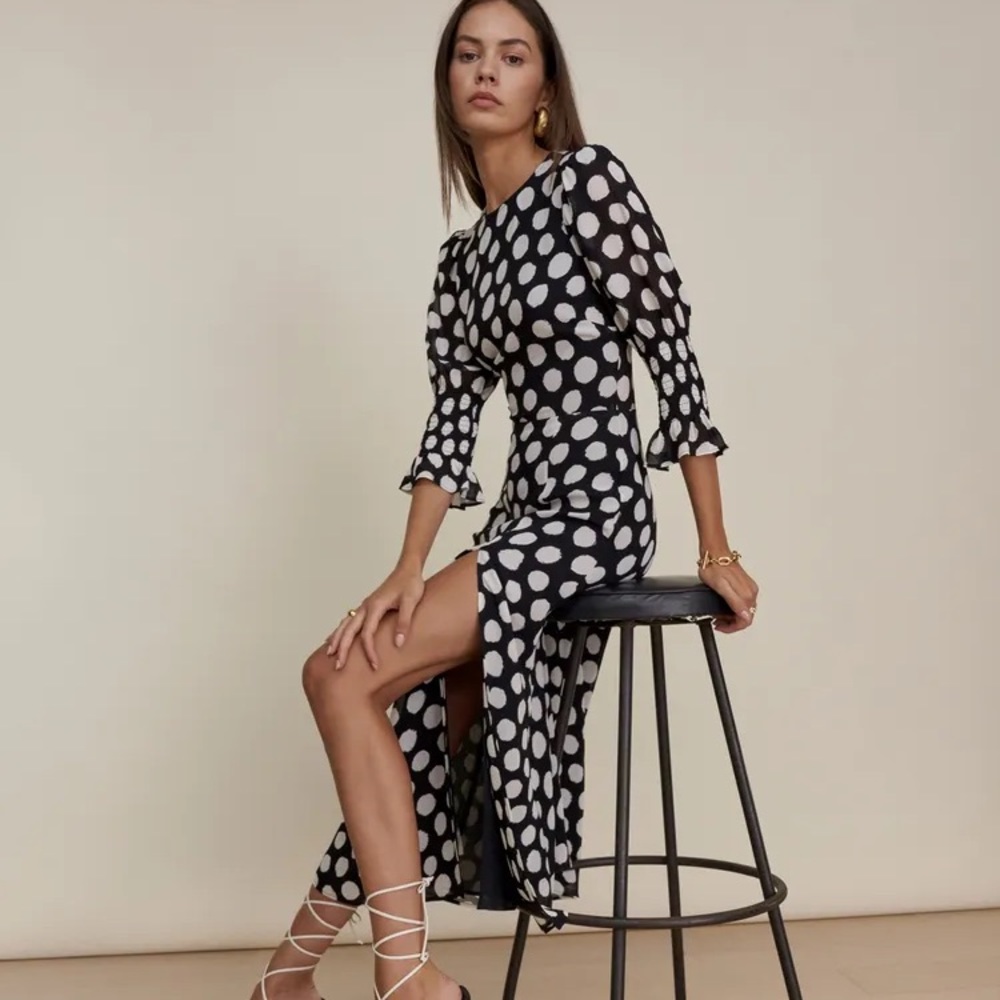Reformation Carolena Luna Polka Dot Maxi Dress - Picture 3 of 14